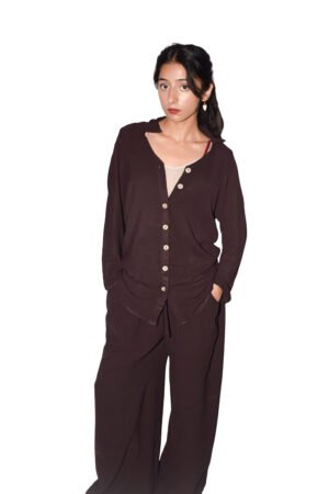 2 Piece Co-ord Set Burgundy Purple